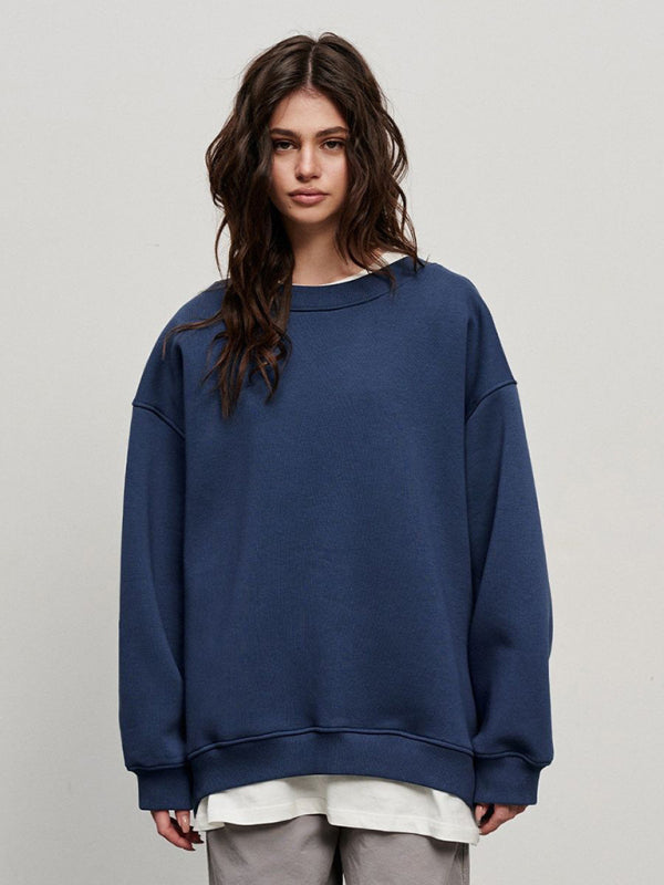 Feminine Round neck polar fleece loose sweatshirt