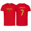Adult Unisex Portugal Flag Ronaldo #7 Short Sleeve T-Shirt – Classic Fit & Bold Design