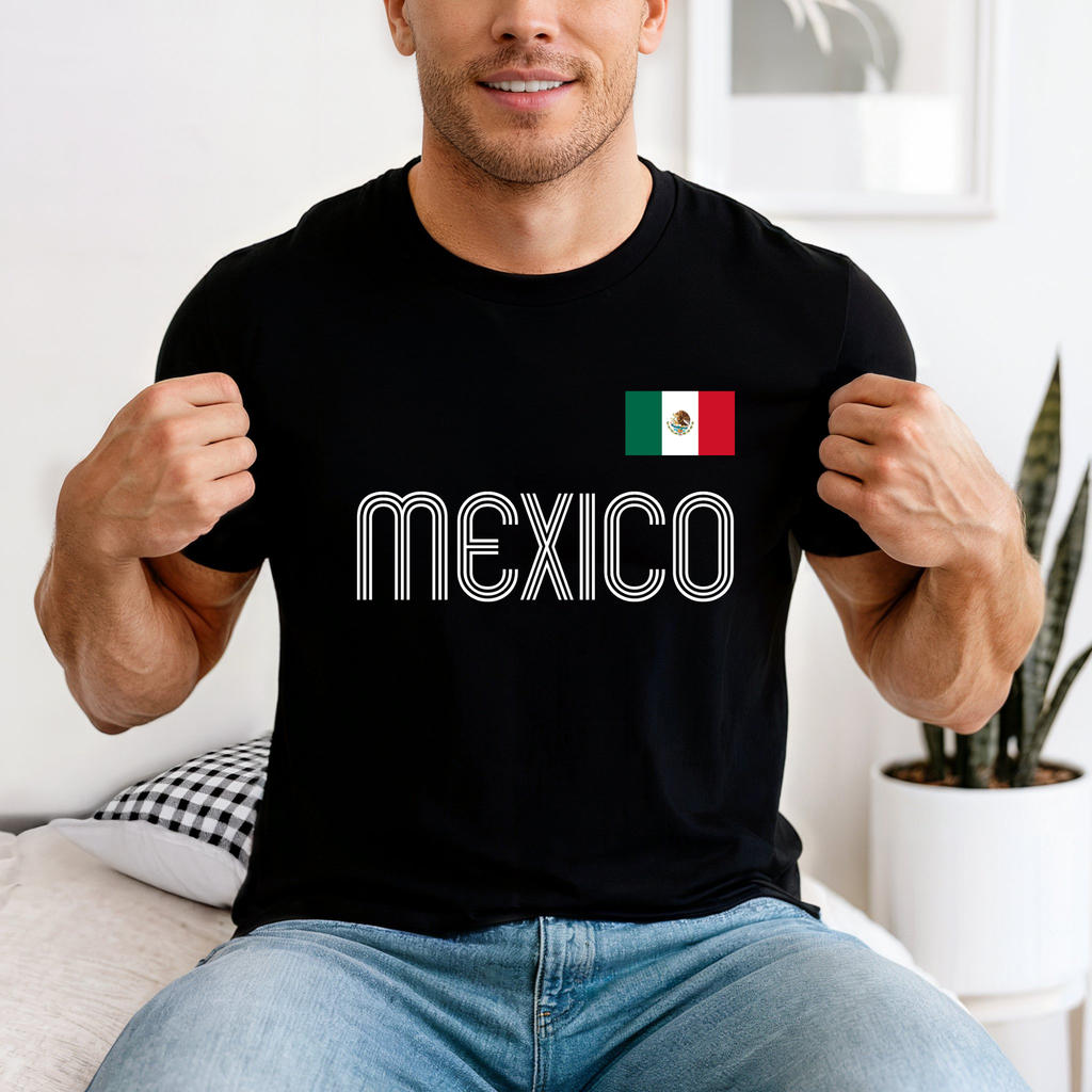 México T-Shirt Adult Unisex México Flag Tee