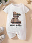 Baby MINI BOSS Bear Graphic Short Sleeve Jumpsuit