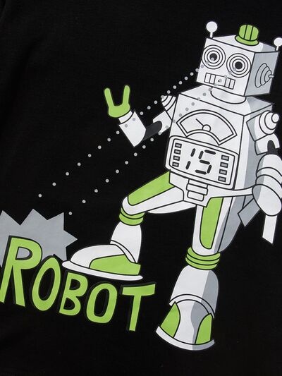 ROBOT Round Neck Long Sleeve T-Shirt